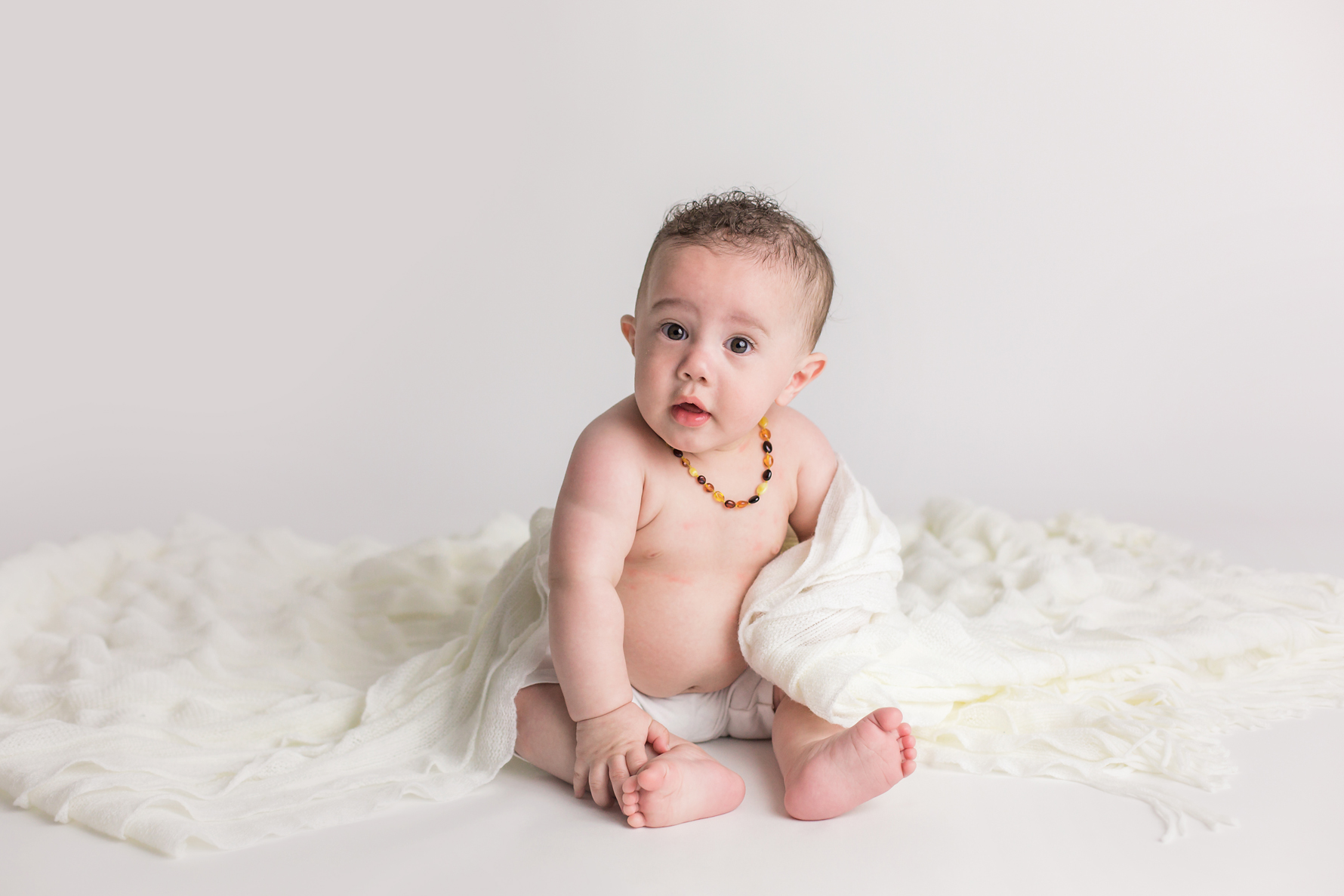simple baby teething necklace milestone photography NOVA