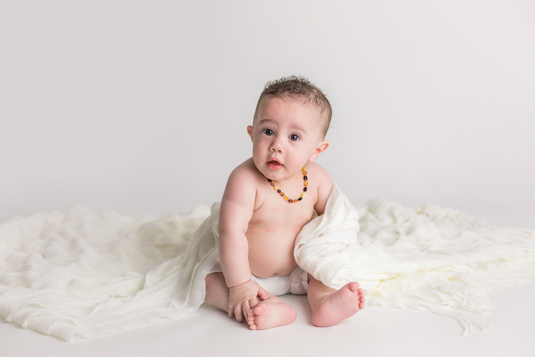 simple baby teething necklace milestone photography NOVA