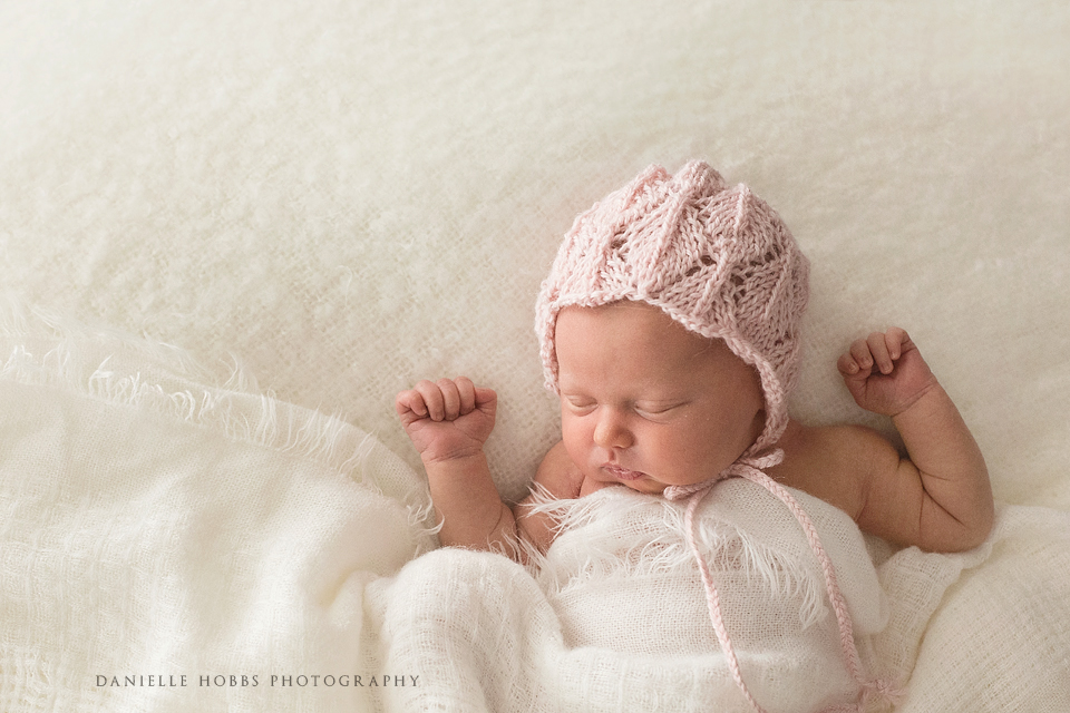 Simple Newborn Pink Hat - Danielle Hobbs Photography