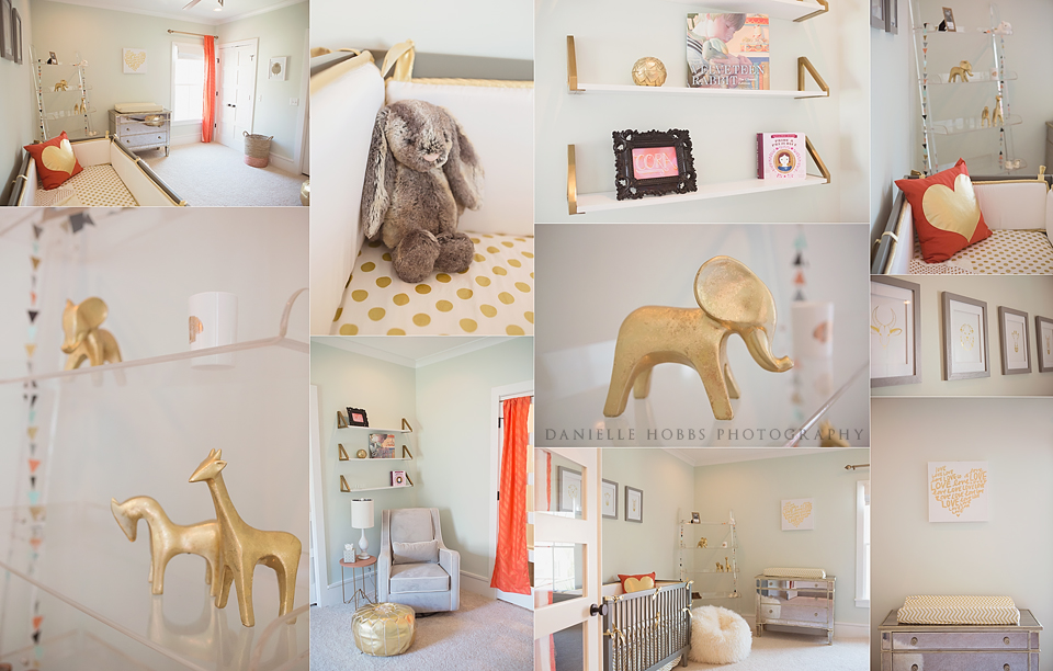 Coral Gold Nursery Decor - Danielle Hobbs Photography