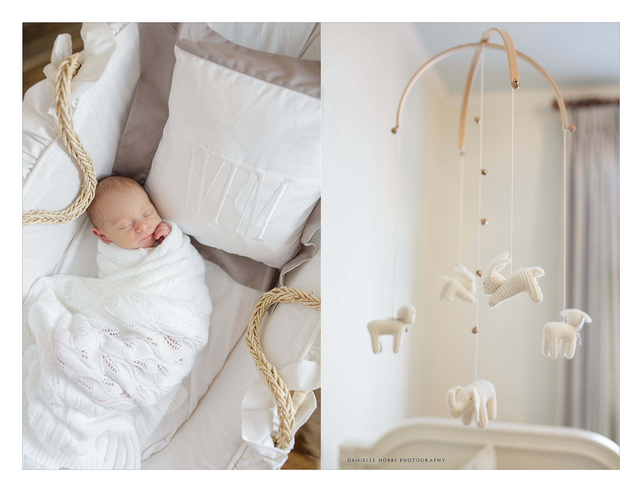 Newborn baby in Moses basket Nursery