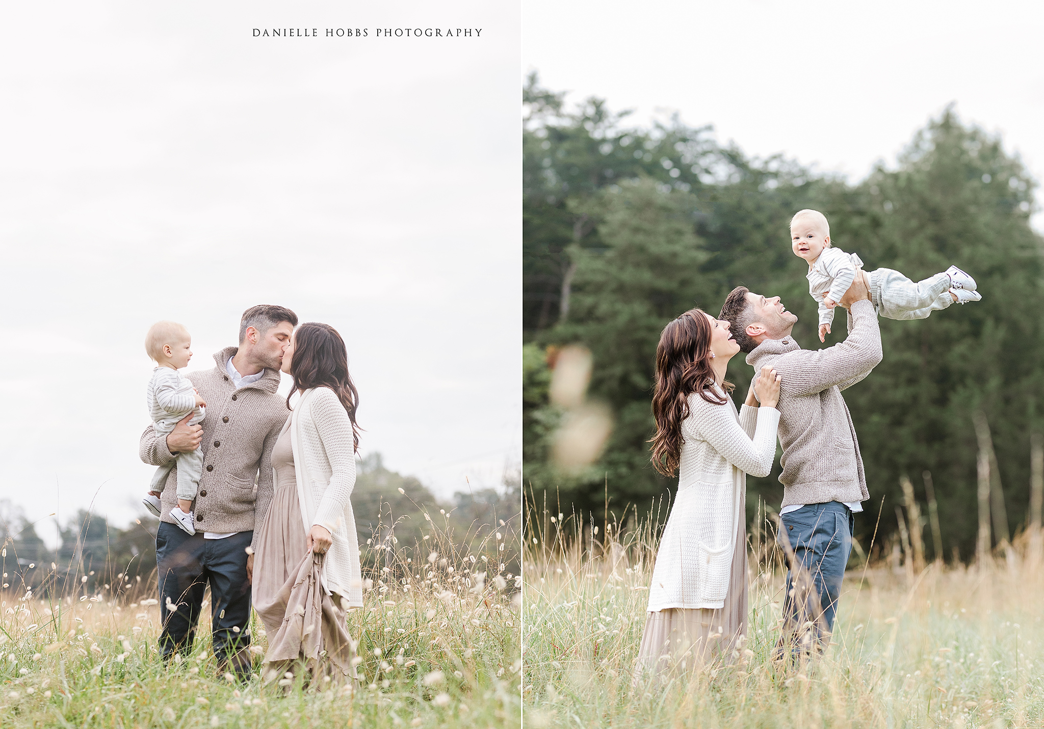 fall family portraits with neutral wardrobe styling