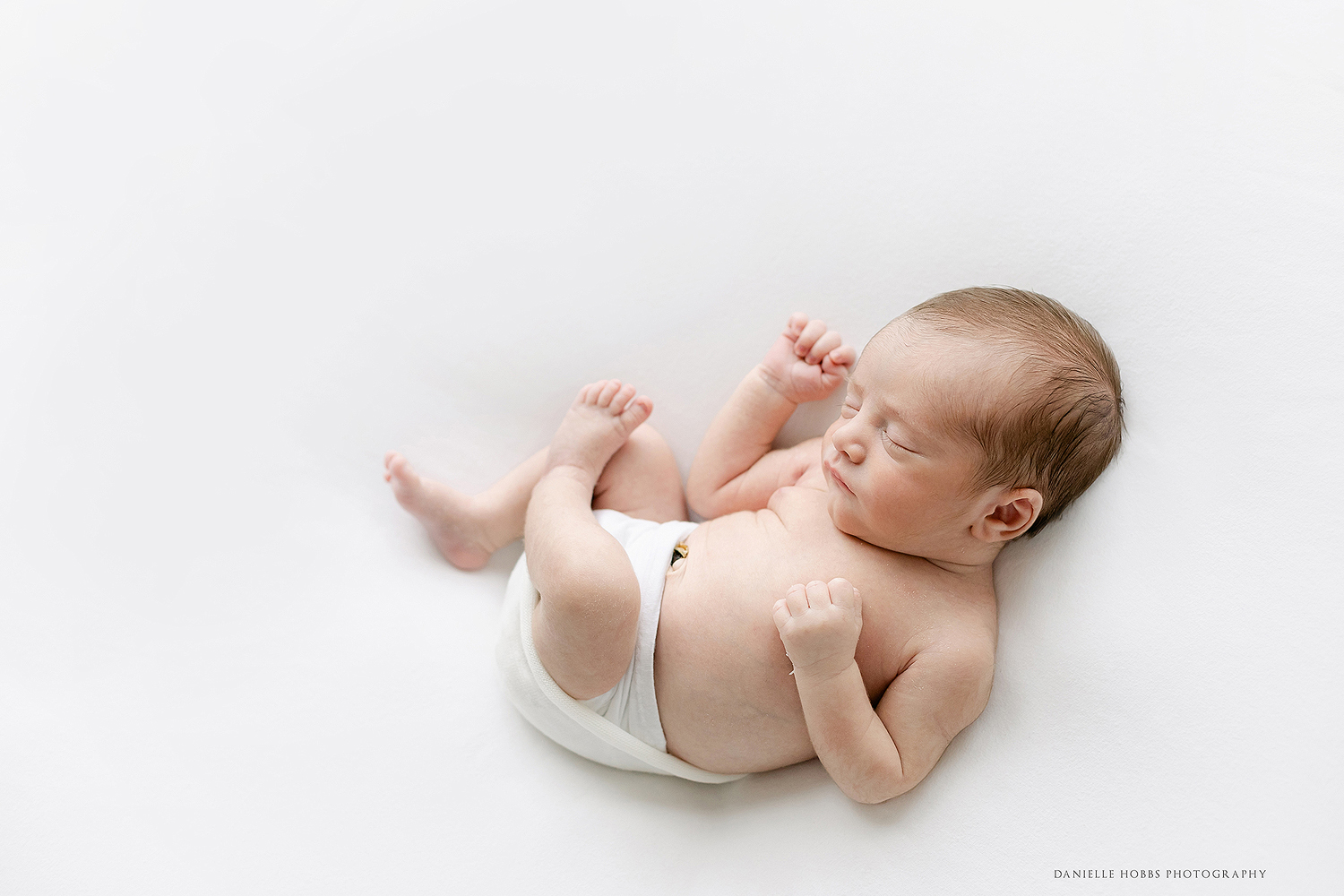 Simple Baby on white Washington DC Newborn Photographer