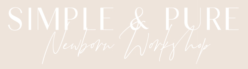 simple and pure newborn workshop logo simple and pure newborn workshop logo